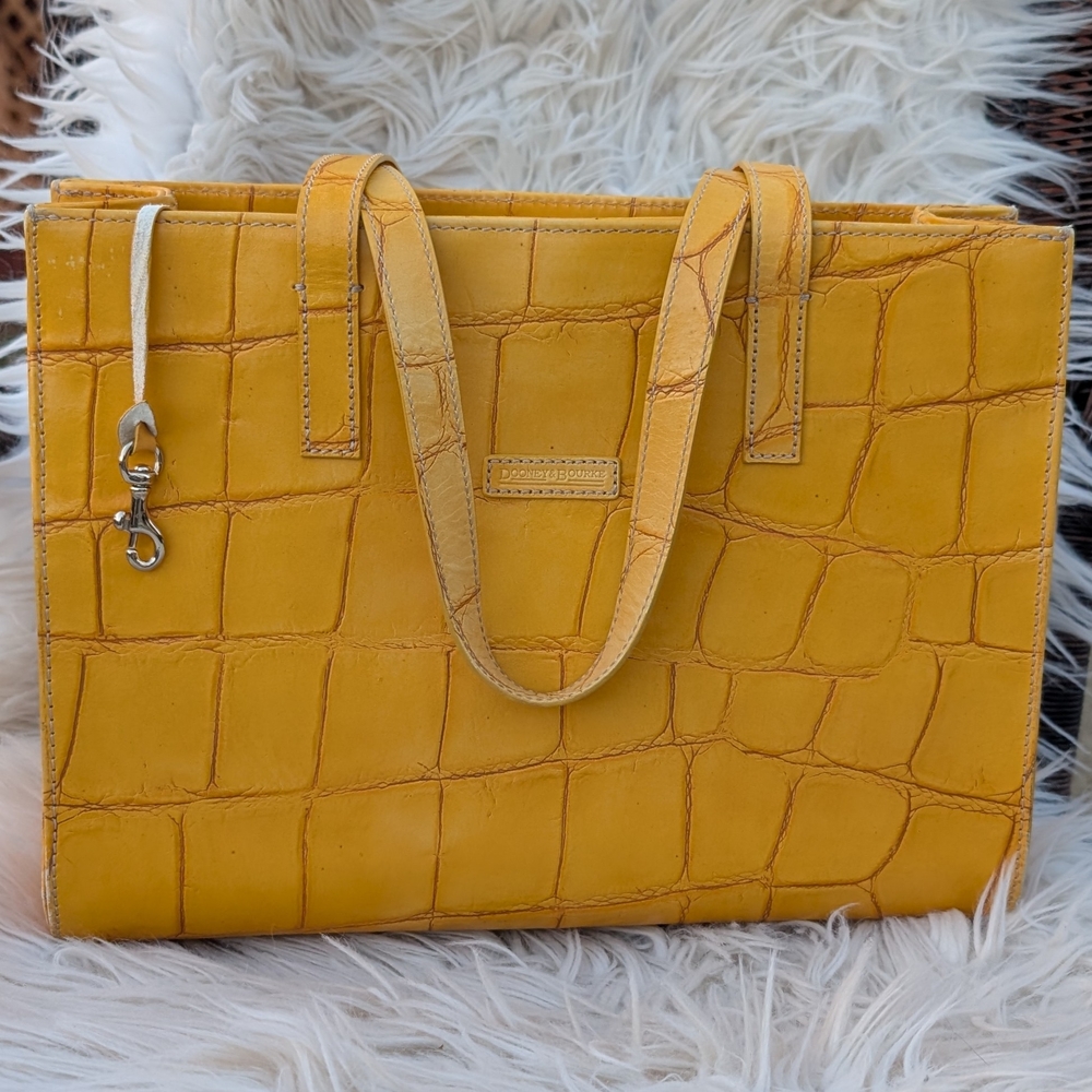 Yellow Croc-Embossed Women's Bag
